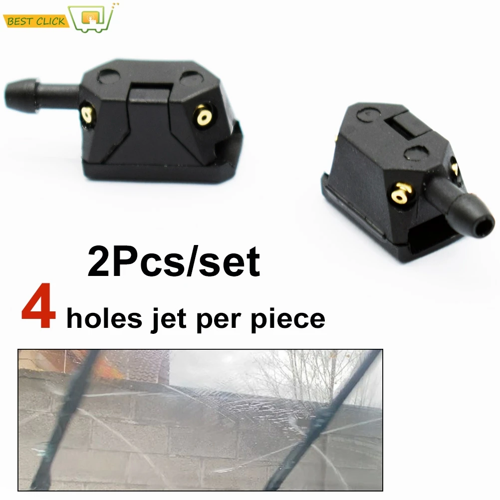 Xukey 2Pcs Universal Auto Windschutz Scheibe Wischer Klinge Wasser Spray Jets Düsen Montiert auf 8mm 9mm Arm eingestellt 4Way Upgrade