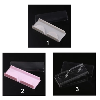 

50pcs Transparent Storage Box For Eyelash Clear Lid Tray False Eyelashes Lashes Case Makeup Storage Organizer Packing Box