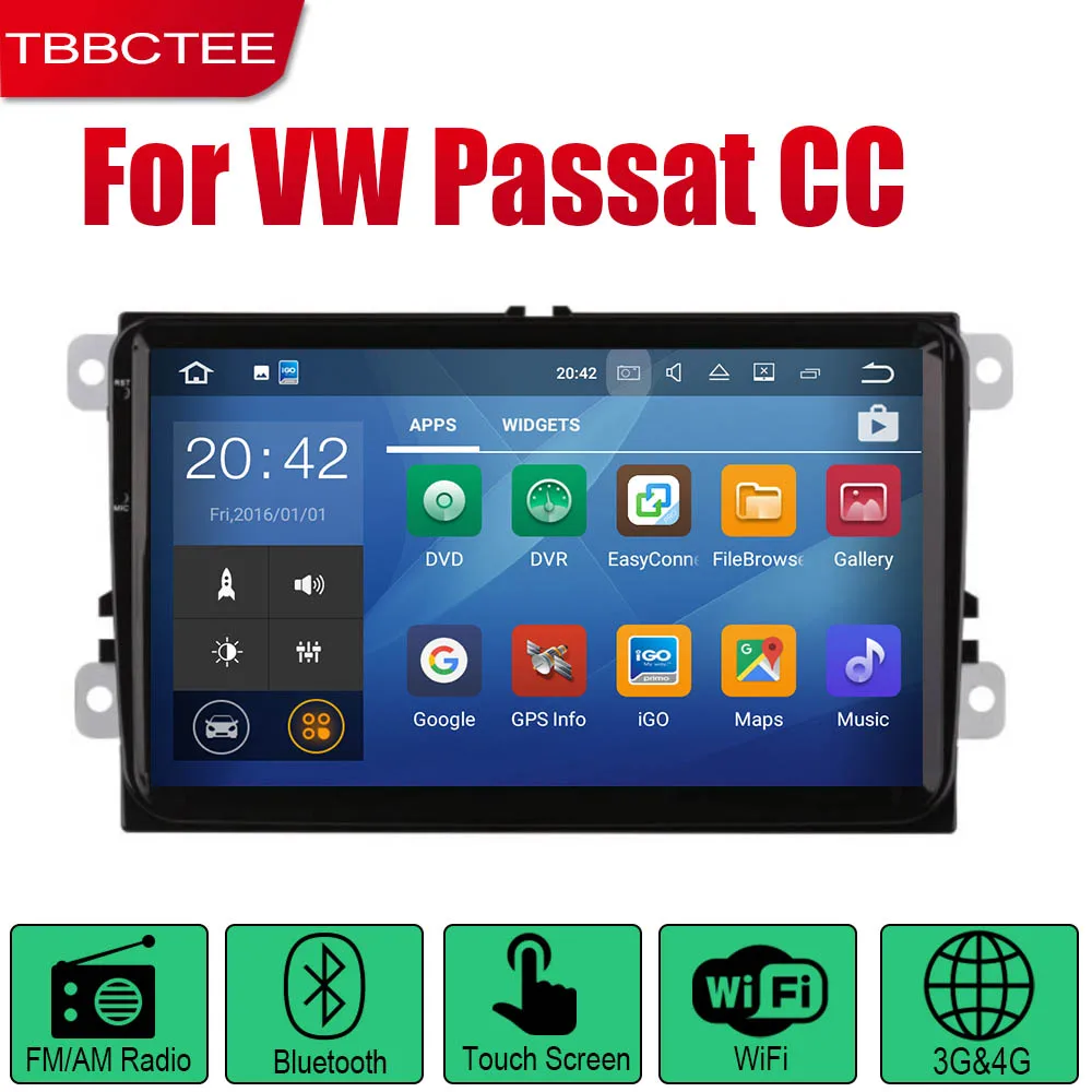 TBBCTEE Авто Радио 2 Din Android Автомобильный плеер для Volkswagen VW Passat CC 2008~ gps Навигация BT Wifi карта мультимедийная система - Цвет: Standard machine