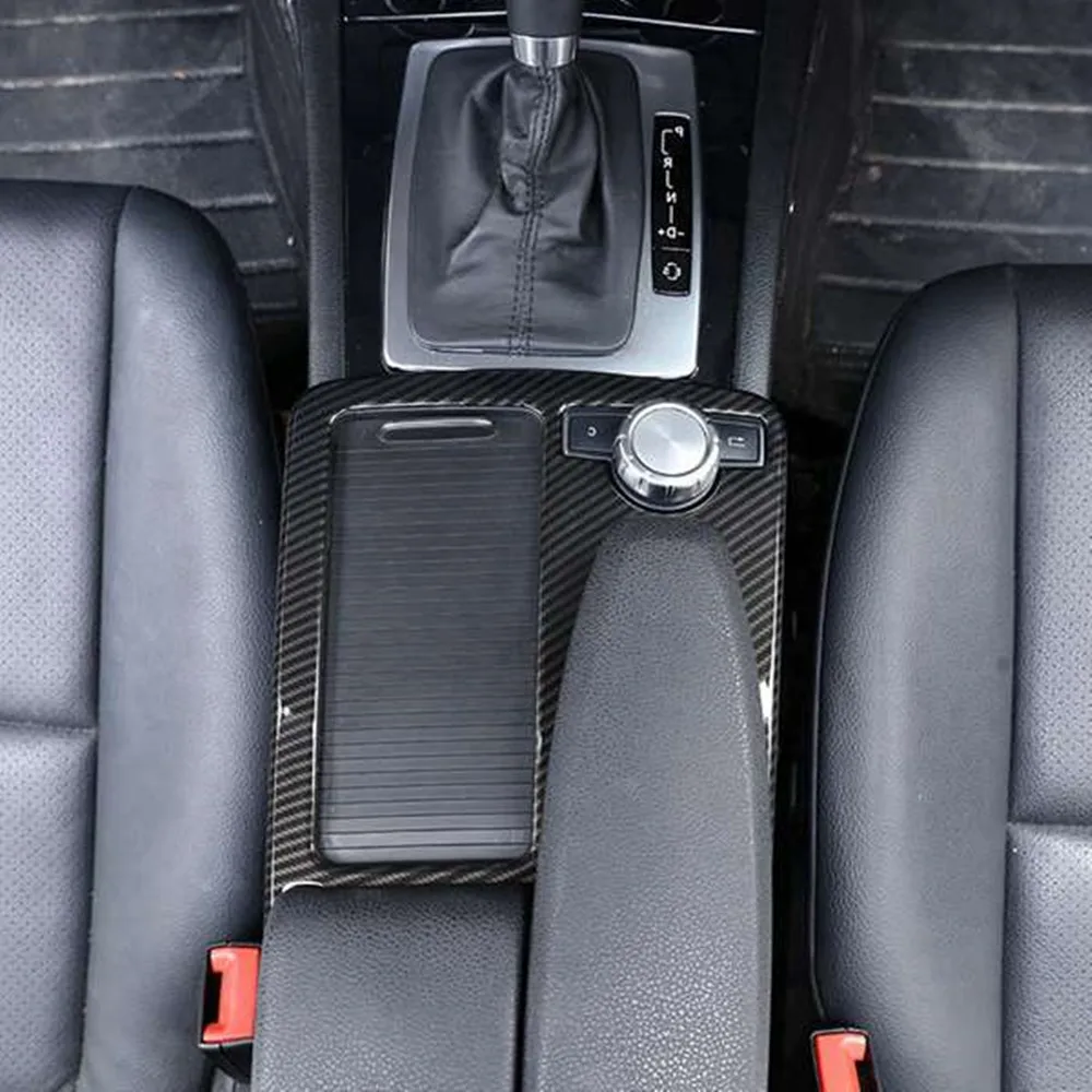 

Car Central Console Cup Holder Frame Trim For Mercedes Benz C Class W204 2008-2014 3D ABS Carbon Fiber Auto Interior Decal