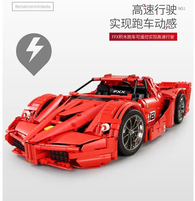 13085 форма King MOC Technic серия RC автомобиль супер гоночный автомобиль 1:8 модель дистанционного управления Строительный блок кирпичные игрушки подарок для детей