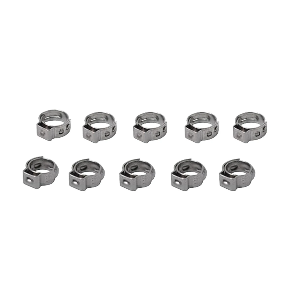 10Pcs 7.8mm-9.5mm O-Clips Single Ear Stainless Steel Hydraulic Hose Clamps