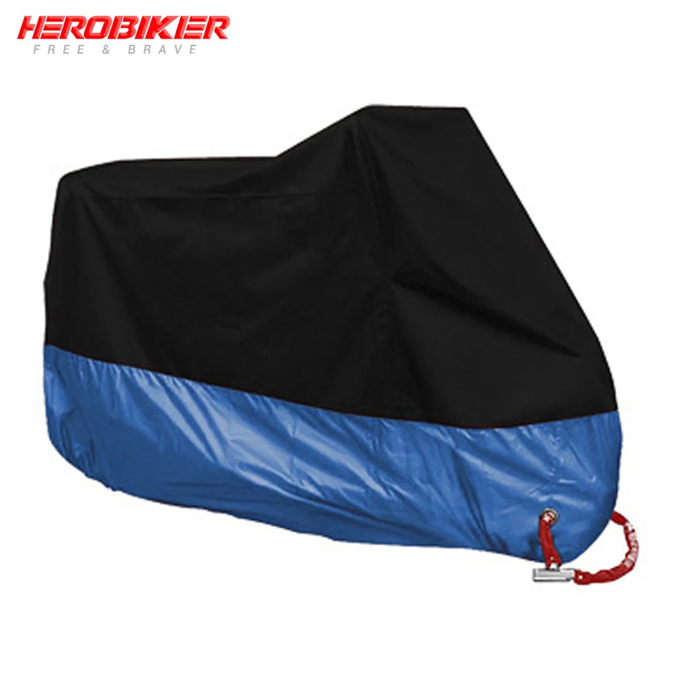Dark blue HEROBIKER мотоциклетный чехол для велосипеда всесезонный Водонепроницаемый Пылезащитный УФ защитный внутренний открытый мото скутер мотоциклетный дождевик - Цвет: Dark blue