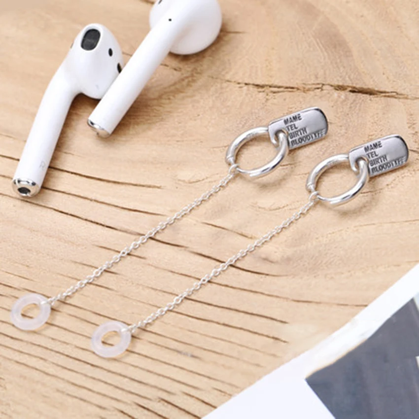 Серьги, наушники, шнур управления потерей, для airpods, анти-потеря, серьги, наушники для air Loop, веревка для Air Pods, аксессуары - Цвет: English lettering