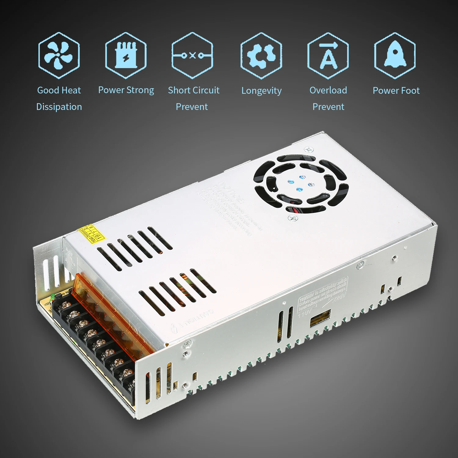 12V 30A DC Universal Regulated Switching Power Supply 12V 30A 360W LED Transfer 12V Source Adapter SMPS Driver