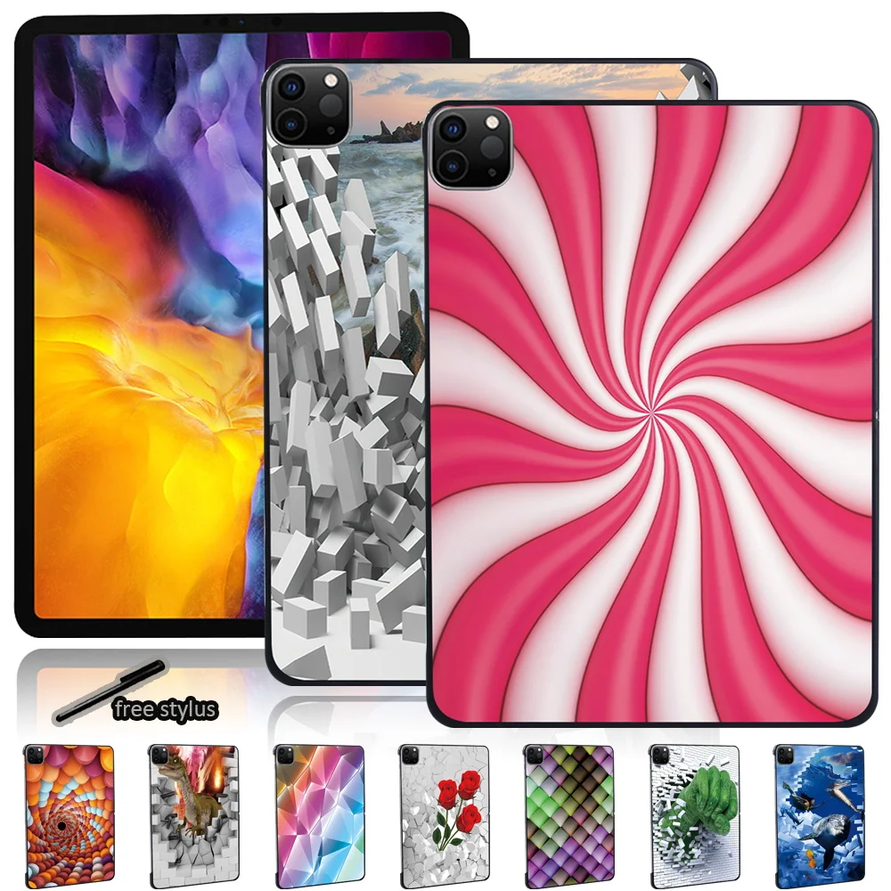

3D Print Pattern Tablet Case Fit Apple IPad Pro 9.7"/iPad Pro 11" (2018/2020)/iPad Pro 2nd Gen 10.5" Slim Drop-proof Back Case