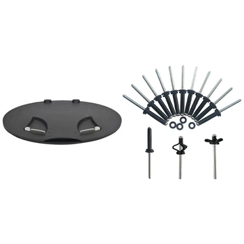 

1 Pcs 20 Inch Oval Kayak Hatch Cover & 20 Pcs Tri-Grip Rivet with 20 O Rings Long Grip Tri-Fold Tri Bulb