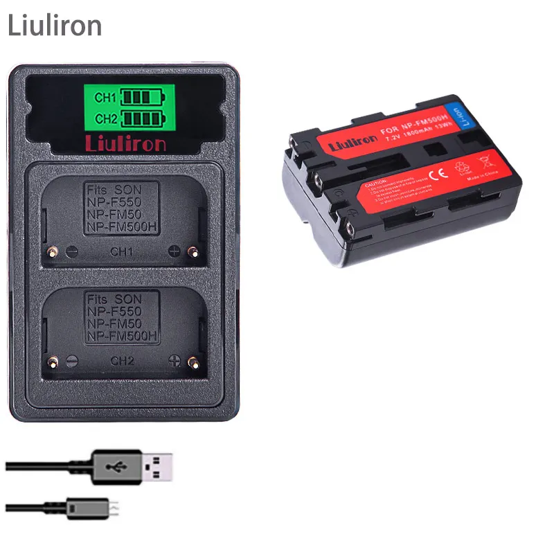 charger and 1battery Высокое качество акумуляторная батарея NP-FM500H NP FM500H Камера Батарея для sony A57 A58 A65 A77 A99 A550 A560 A580 Батарея NP-FM500H - Цвет: charger and 1battery