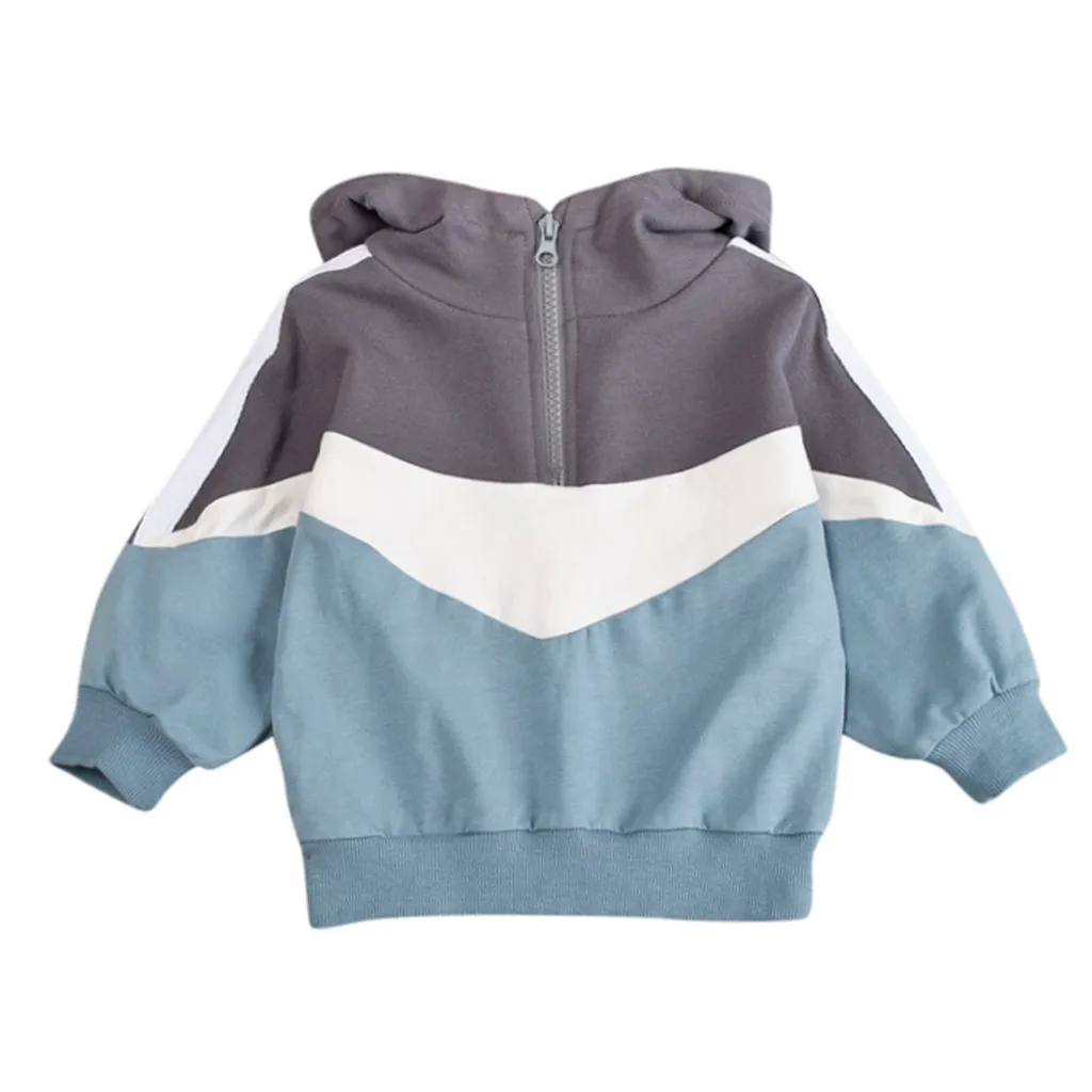 Детские пальто; цветной пуловер с капюшоном для маленьких мальчиков; футболка с длинными рукавами; топы; одежда хорошего качества