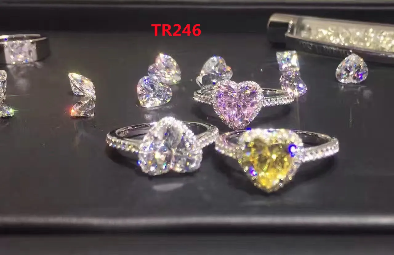 

TR246 925 пробы Серебряное кольцо с имитацией бриллианта NSCD, очень блестящее