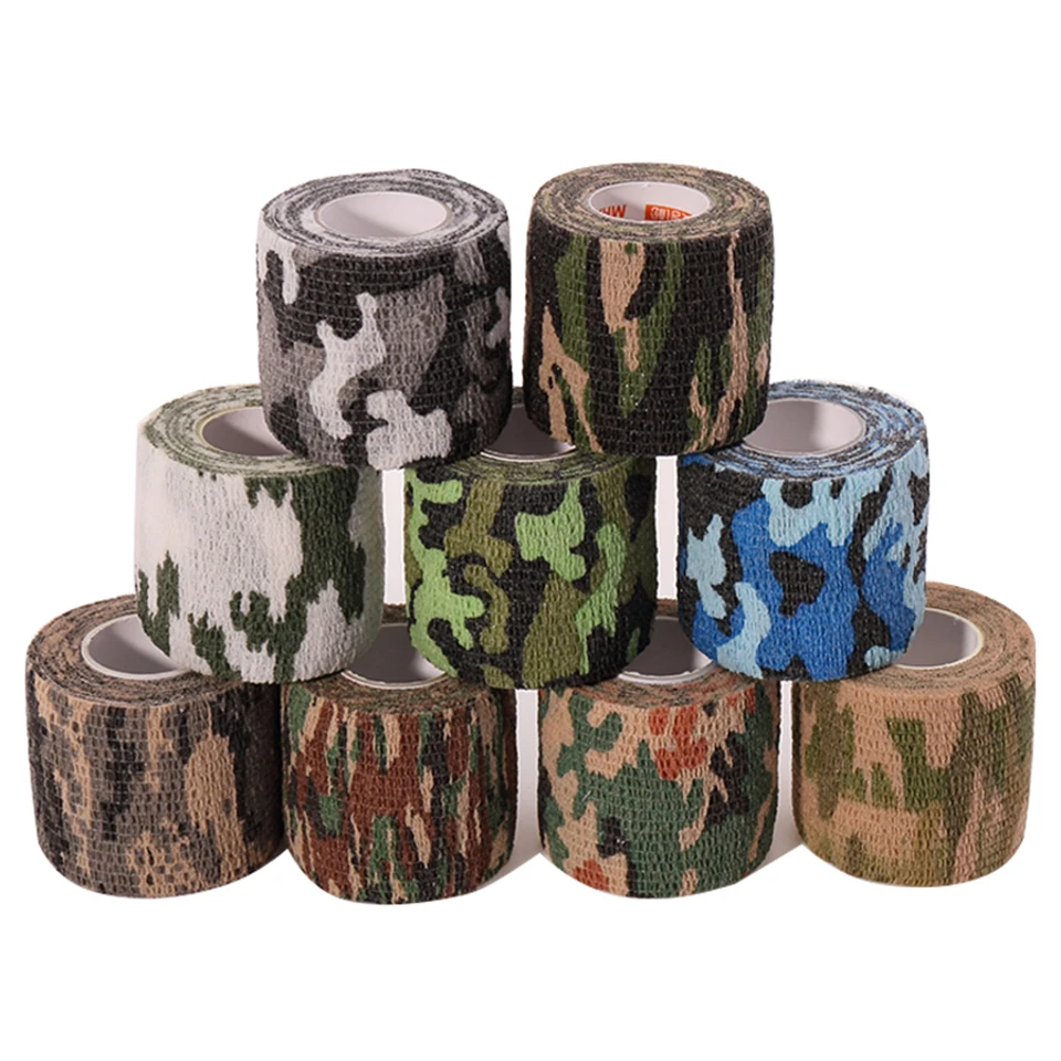 4.5m Camouflage Elastic Wrap Tape Hunt Disguise Elastoplast Self Adhesive Sports Protector Knee Finger Ankle Athletic Bandage