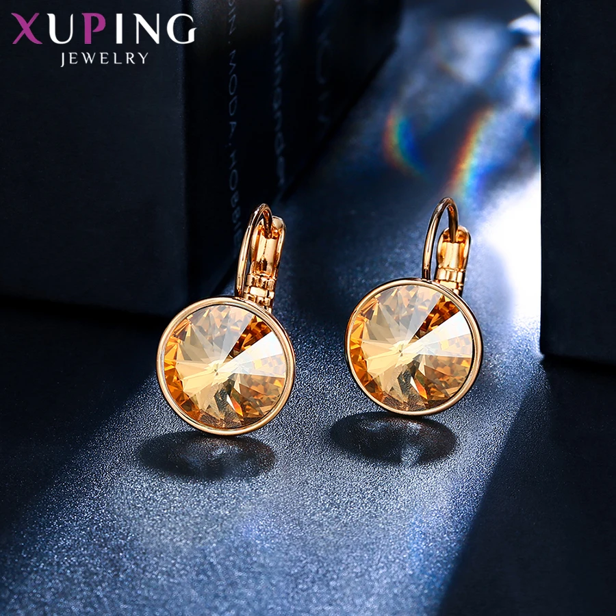 Xuping серьги-кольца Популярные кристаллы от Swarovski Европейский стиль ювелирные изделия Подарок на годовщину для женщин модные M100-20649