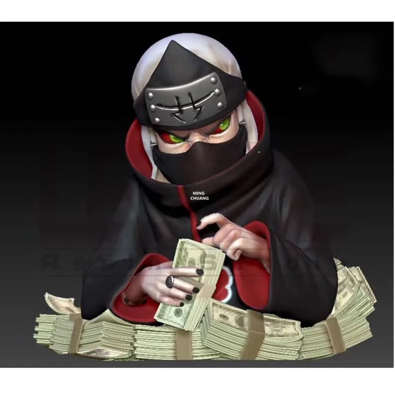 " Аниме Наруто статуя Akatsuki бюст Kakuzu боль полная длина портрет холодильник магнит анимационная фигурка GK игрушечная коробка 7 см V537 - Цвет: Зеленый