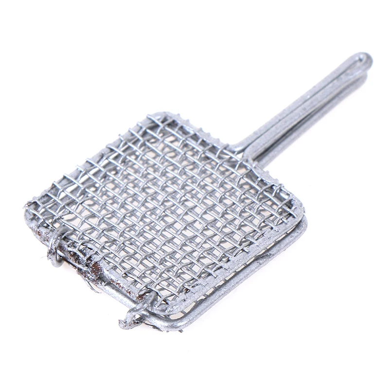 Dollhouse Miniature 1:12 Toy Kitchen Metal Silver Barbecue Clip Grilled Fish Net Barbecue