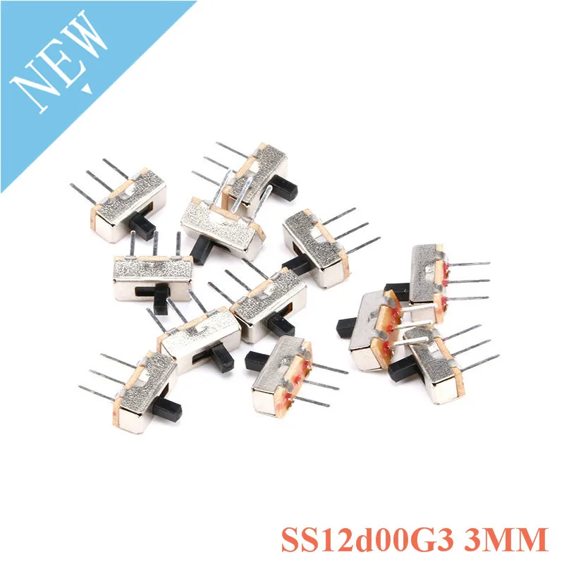 Мини-переключатель прерывателя ВКЛ-ВЫКЛ 100 шт. SS12D00 SS12D00G3 3pin 1P2T 2-позиционный