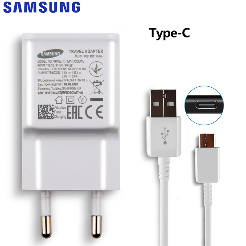usb c 5v 3a Samsung Galaxy Fast Charger USB Power Adapter 9V1.67A Quick Charge Type C Cable line for Galaxy S10 S8 S9 Plus Note 10 9 8 Plus 12 v usb