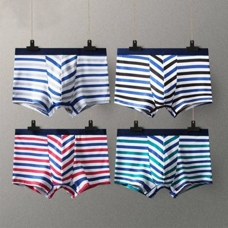 

luckymily 4Pcs/Lot Mens Underwear Boxers Print Men Underpants Boxer Shorts Modal Male Panties Pouch Sheath Lingerie Pants Set