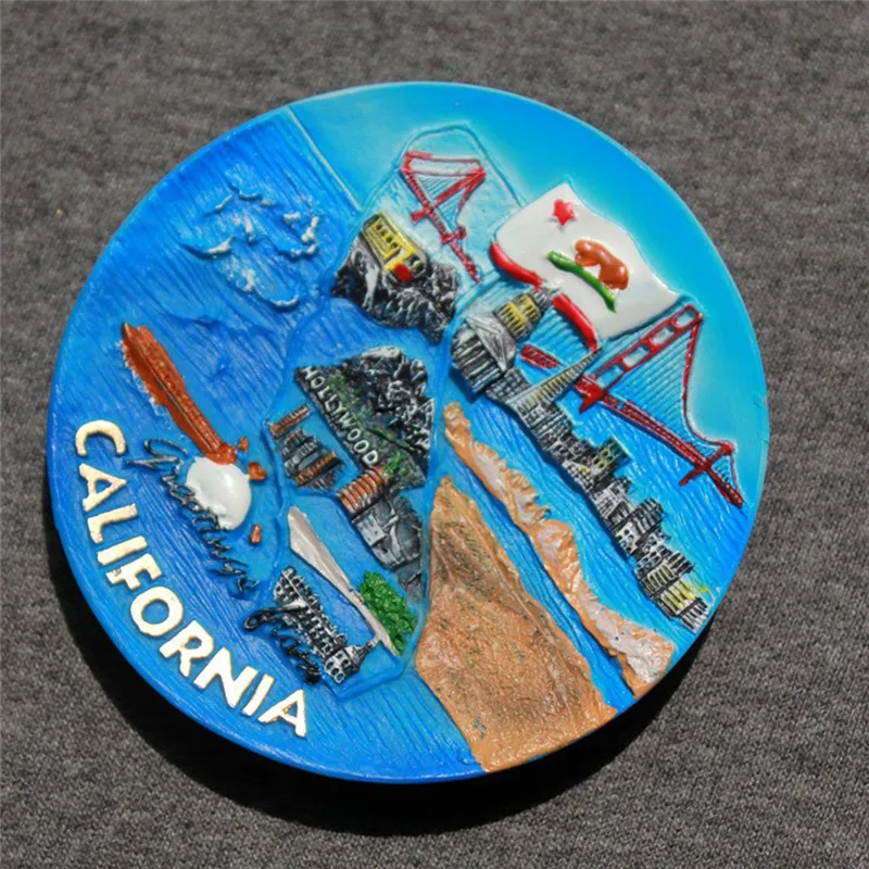 Lychee California круглый холодильник магнитная наклейка знаменитый пейзаж магнит на холодильник современные украшения для кухни
