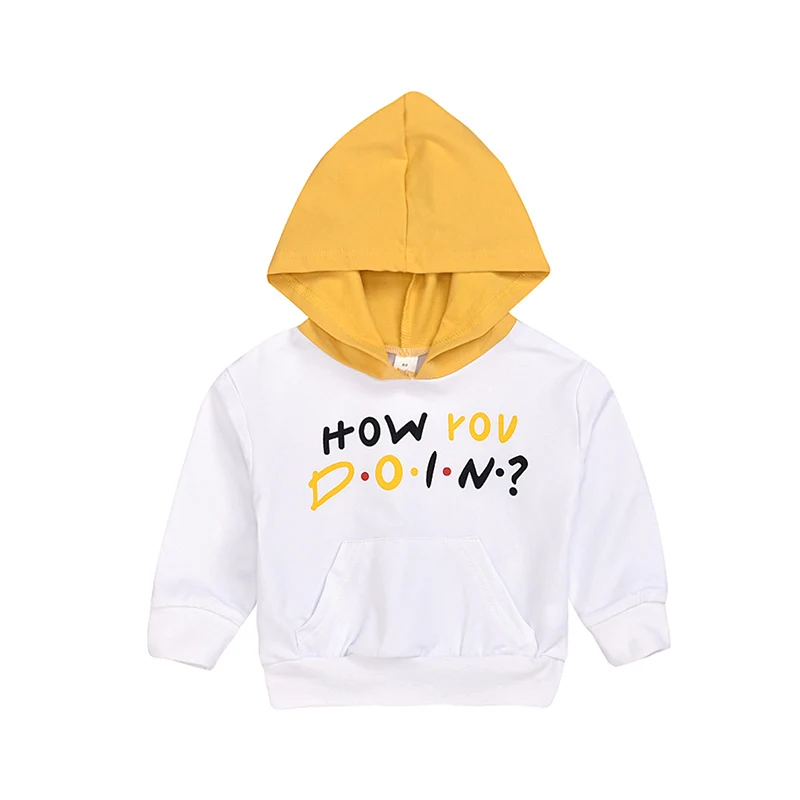 

1-6Y Hooded Sweatshirt Baby Boys Girls Spring Autumn Clothes Casual Sports Letter Printing Long Sleeve Hoodie Kids Clothing