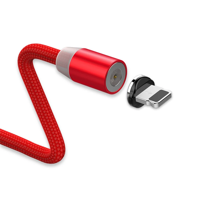 Магнитный usb-кабель для быстрой зарядки для Iphone TYPE-C, Micro USB, Android, IOS, линия передачи данных для Xiaomi Redmi, samsung, магнитный шнур - Цвет: Red for IOS