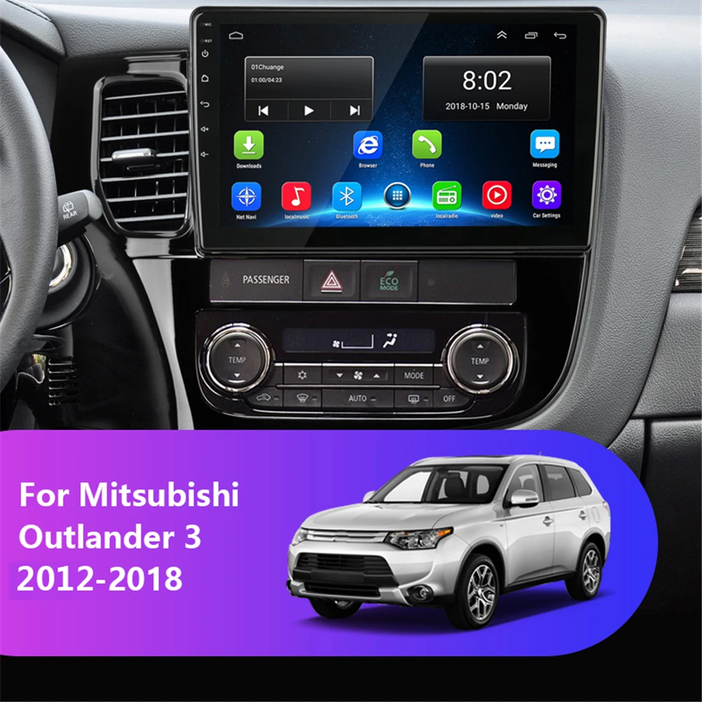 Автомагнитола 2 Din для Mitsubishi Outlander 3 GF0W GG0W 2012-2018 Гб + 32 ГБ Android 9 1 HiFi мультимедийный