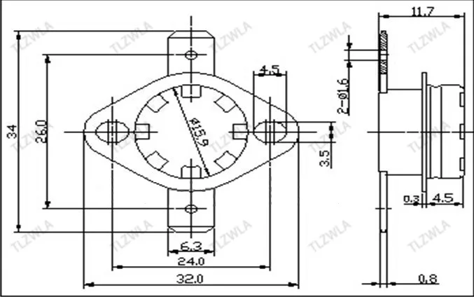 1 шт. KSD302 16A 250V 40-130 градусов Керамика KSD301 нормально закрытый Температура переключатель Термостат 45 55 60 65 70 75 80 85