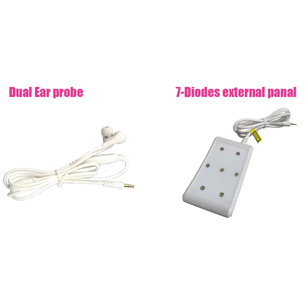 LASTEK Dual Head Ear probe and 7-Diodes external pad Probe Connect with 650nm Semiconductor Laser Watch Therapeutic Device