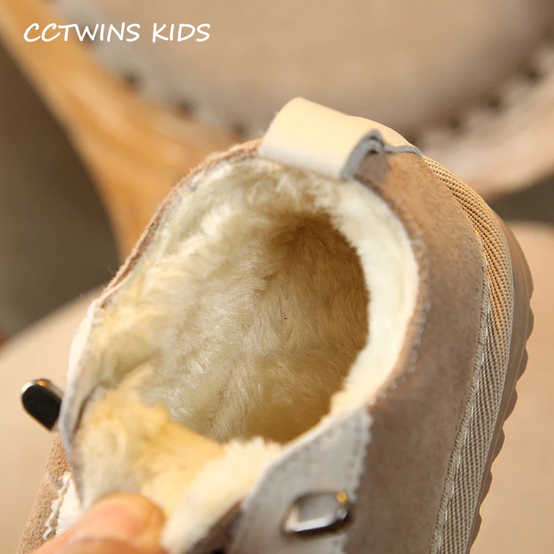 CCTWINS/детская обувь; коллекция года; модные зимние повседневные Черные ботинки для девочек; детская кожаная обувь для мальчиков; мягкие теплые ботиночки; SNB008