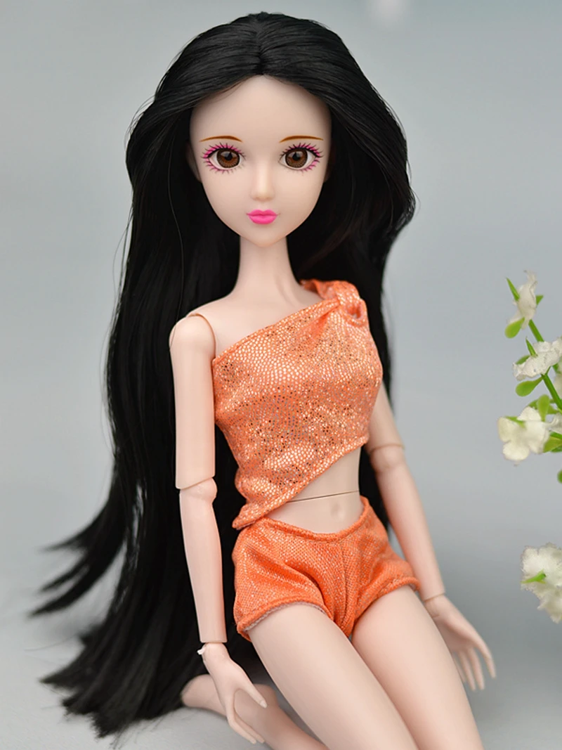Fashion Orange Doll Clothes Handmade Bikini Top Pant Swimwear Outfits For Barbie Clothes Swimsuit For 1/6 BJD Dolls Accessories