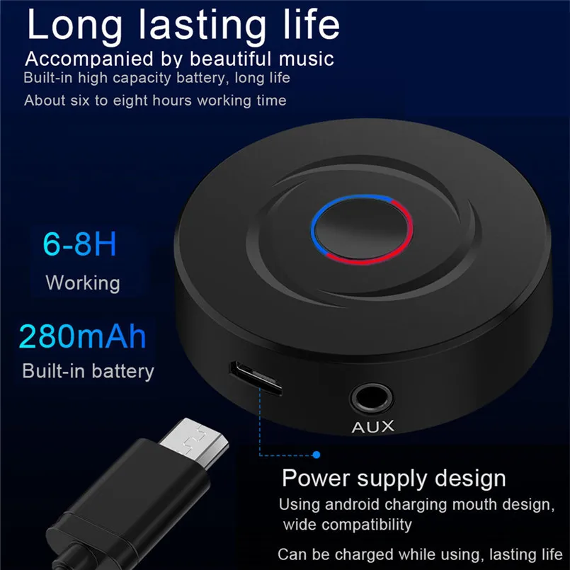 Мини беспроводной 2 в 1 Bluetooth приемник передатчик HIFI аудио стерео музыкальный адаптер автомобильный комплект с 3,5 мм Jack 40OCT8