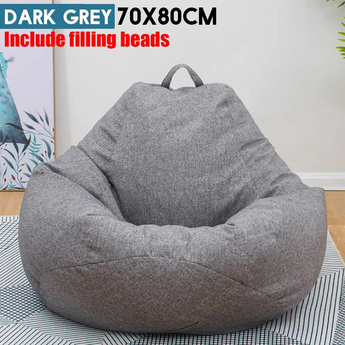 Kids Bean Bag 70x80cm Children Couch Lazy Chair Single Sofa Child Lounger with Filling EPS Beads Home Living Room Furniture Sofa image 4