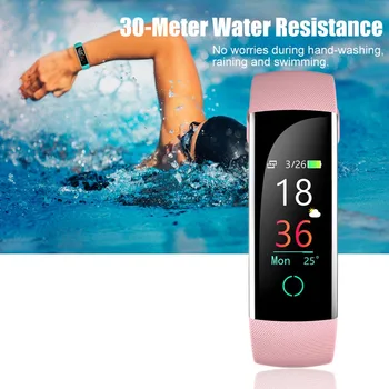 

30m waterproof Smart Wristband Heart Rate Monitor Weather Message Push Activity Tracker Fitness Smart band for Iphone Xiaomi