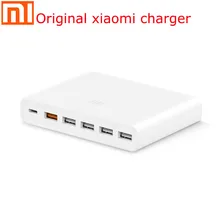 Оригинальное USB зарядное устройство xiaomi 60 Вт, подставка для смартфона, зарядный выход 1 type-C, 6 портов, 5 USB-A, двойной QC 3,0, быстрая зарядка, 18 Вт, x2 адаптер