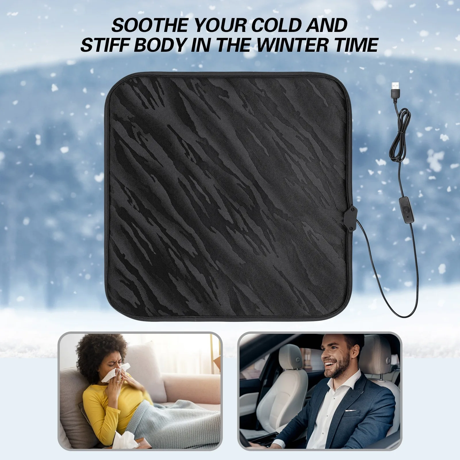 Winter Usb Electric Blanket Heater Automobile Seat Cushion Heating Pad