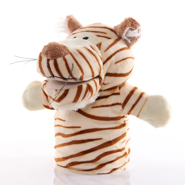25cm Animal Hand Puppet  Educational   Puppets Pretend Telling Story Doll Toy for Children Kid fidget toys Tiger
