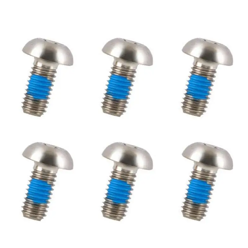 6 шт./компл. T25 сливовый дисковый тормозной ротор M5x10mm фиксированные винты для велосипедных частей - Цвет: Silver