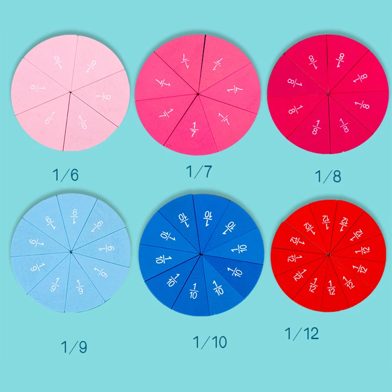 

Preschool Circular Mathematics Fraction Board Division Teaching Aids Montessori Education Math Toy Children Learning tool Toy