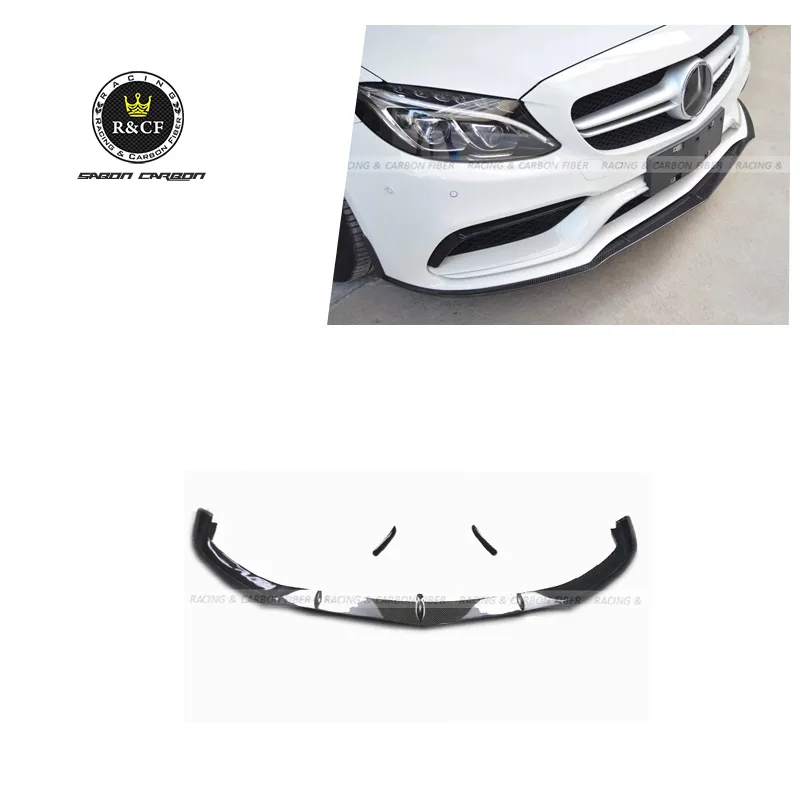 Передний спойлер для губ W205 C63 AMG // Edition 1 Style сплиттер передних из углеродного