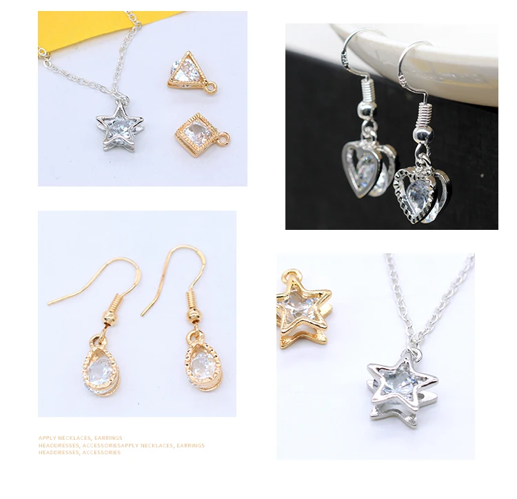 10p блестящие циркониевые золотистые серебристые медные бриллиантовые подвески