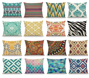 

30*50CM / 40*60CM Family Style Geometric Floral Pattern Rectangular Home Decoration Sofa Cushion Cover