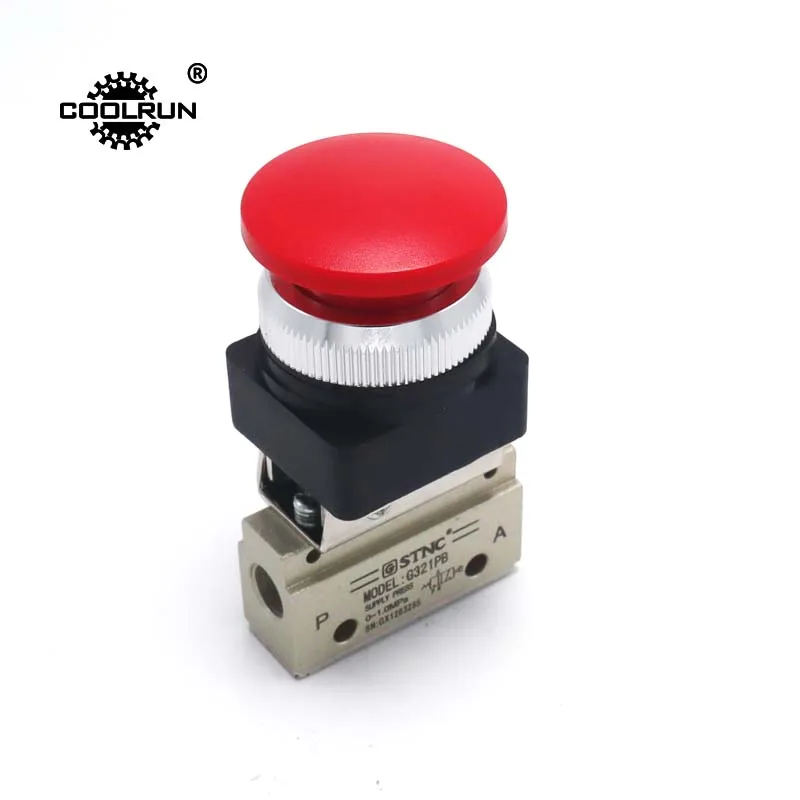 Large Round Button Two Position Three Way Mechanical Valve two position three way pneumatic mechanical valve vm120 130 series manual valve air switch control valve push button momentary