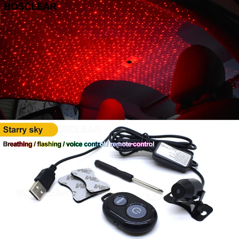 Автомобильный RGB светодиодный светильник, декоративный светильник для автомобиля, декоративный светильник для салона автомобиля с дистанционным управлением на Рождество - Emitting Color: Meteor RK