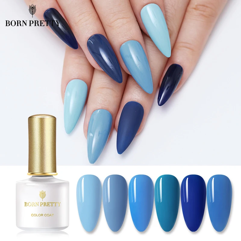 Гель лак для ногтей серии BORN PRETTY Blue 6 мл серо зеленый цвет удаляемый замачиванием
