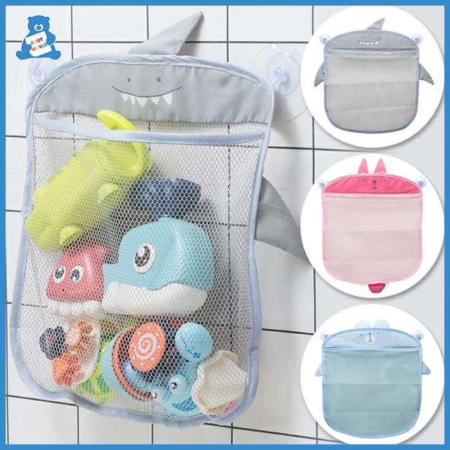 Baby Bath Toys Cute Duck Frog Mesh Net Toy Storage Bag Strong Suction Cups Bath Game Bag Bathroom Organizer Water Toys for Kids 6