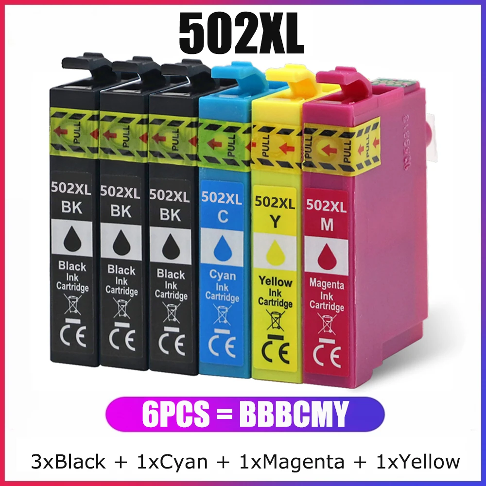 

YC 6 шт., картриджи с чернилами 502XL для EPSON 502 502XL