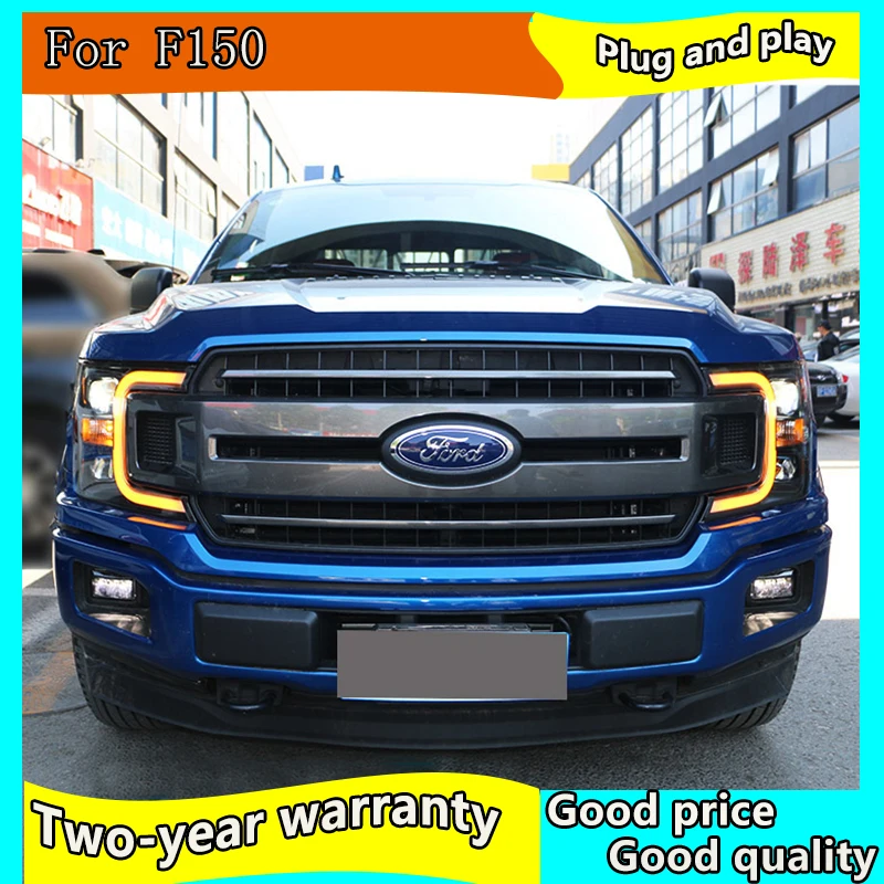 Автомобильный стильный корпус передней фары для Ford F150 Raptor светодиодный фары DRL дневные ходовые огни Биксеноновые HID аксессуары