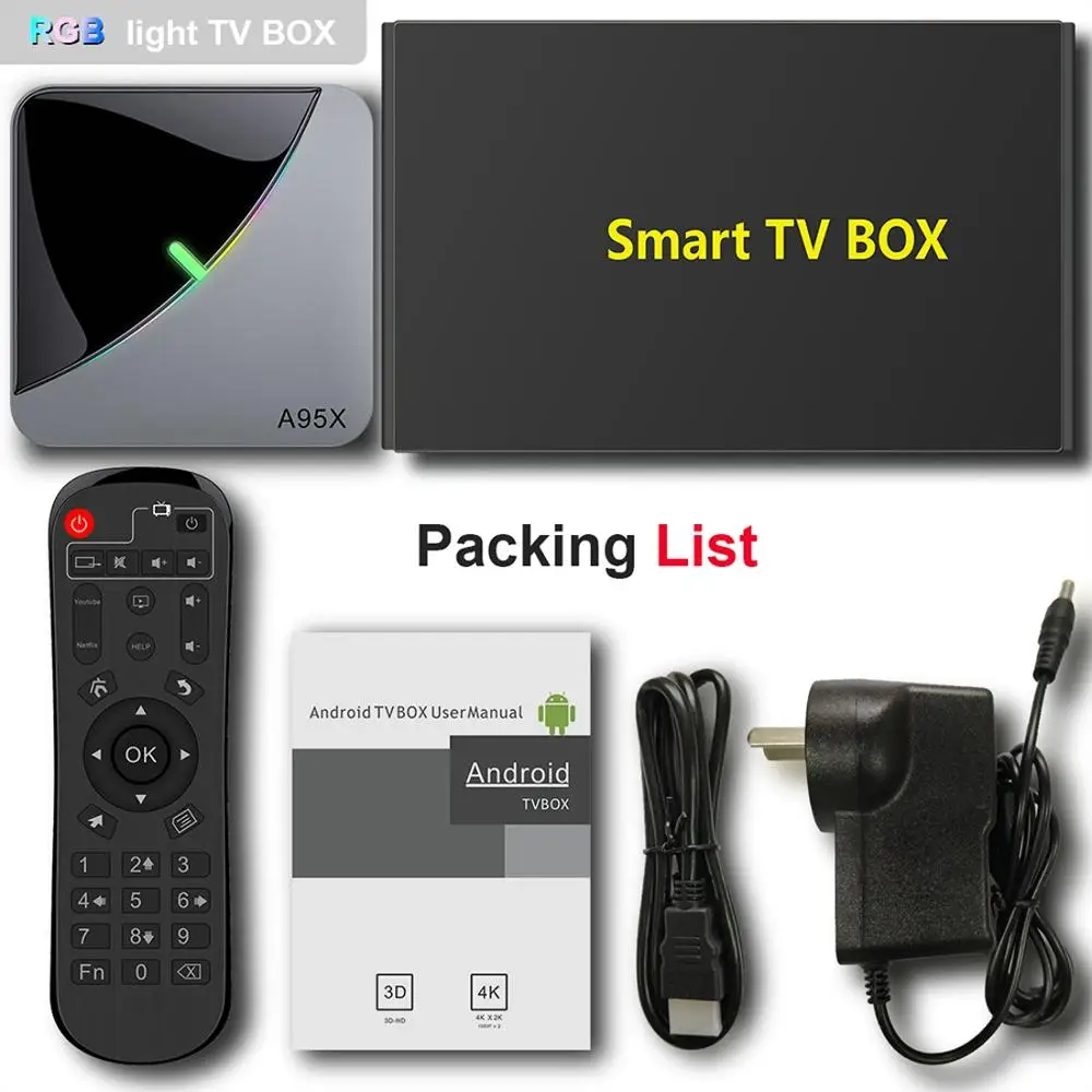LEMADO A95XF3 ТВ приставка Android 9,0 Amlogic S905X3 4 Гб 64 Гб 4 к HD Netflix Google голосовой помощник Смарт RGB светильник Android tv Box 8K