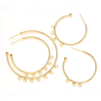 

2 pcs big round Earring Hook gold open ear wires base DIY Findings For Jewelry Making Supplies Wholesale high quality