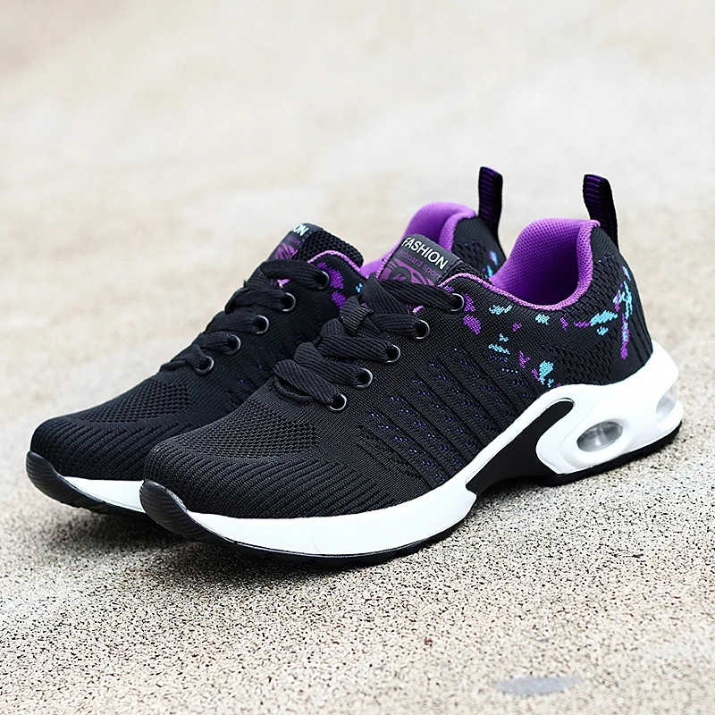 black shoes woman Женская обувь для тенниса; кроссовки; Basket Femme; толстая подошва; Платформа; Танкетка; шнуровка; дышащая обувь для женщин и девушек; увеличивающая рост обувь - Цвет: black shoes woman