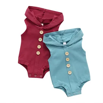 

Casual Baby Clothes Boys Rompers Sleeveless Hooded Baby Girls Clothes Cotton Newborn Rompers Summer Infant Clothing 9-24Month